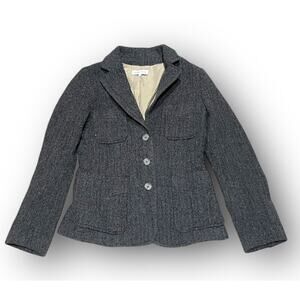 Gerard Darel Women Structured Blazer, Fitted Jacket, Gray Size 38 S/M 16”x24”